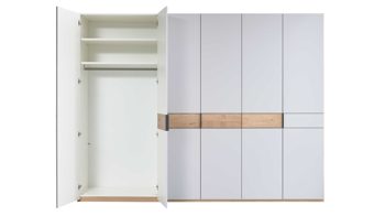 Kleiderschrank Interliving aus Holz in Hellgrau Interliving Kleiderschrank Serie 1207 – Kleiderschrank Satingrau & Wildeiche - sechs Türen, Breite ca. 269 cm