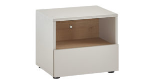 Nachttisch Möbel rudolf aus Holz in Weiß Jugendzimmer Serie ZE 1 - Nachtkommode Weiß & Eichefarben - ca. 50 x 43 cm