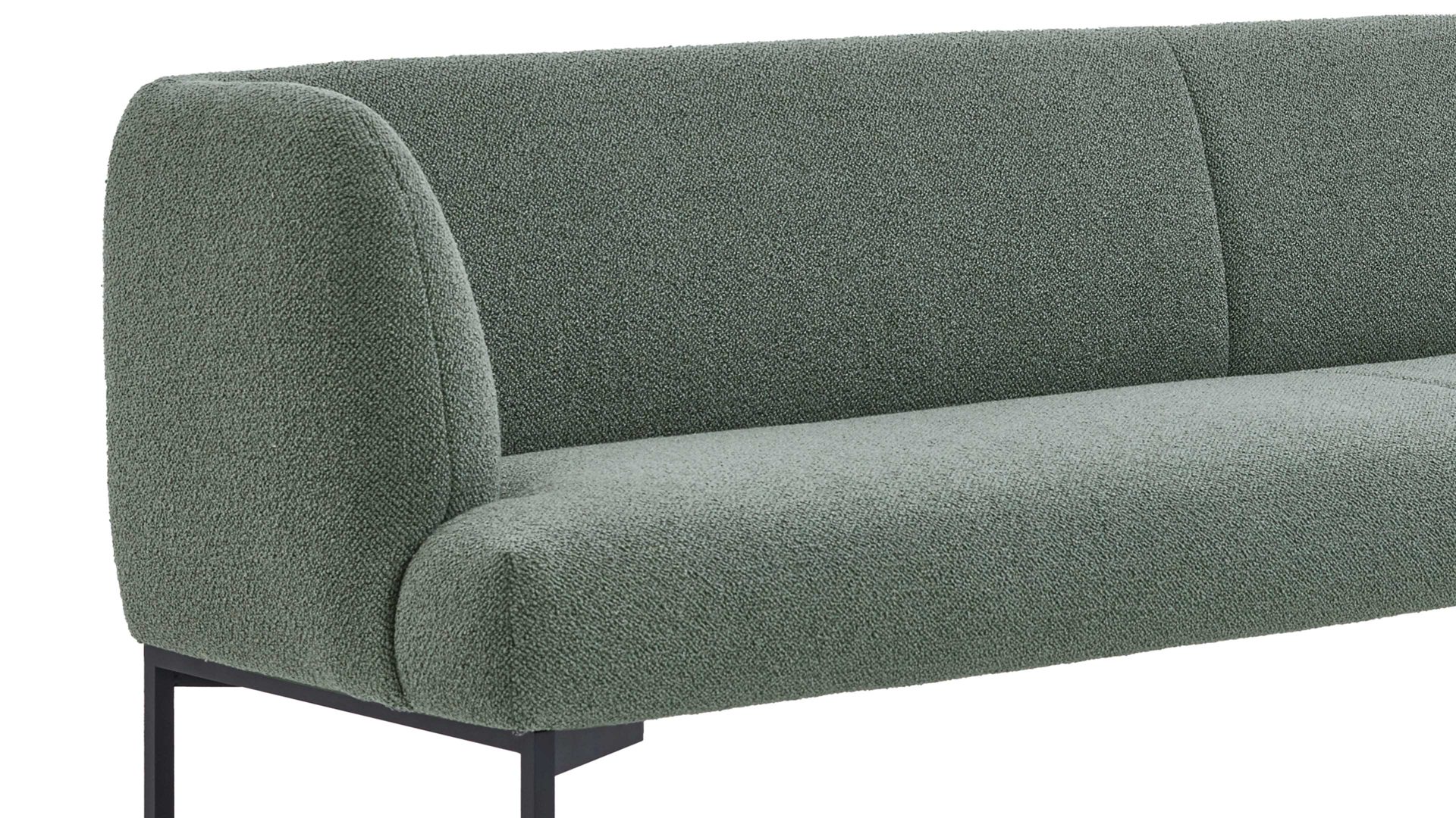 Polsterbank Venjakob aus Stoff in Grün VENJAKOB Polsterbank khakifarbener Bezug & anthrazitfarbens Metallgestell - Länge ca. 240 cm