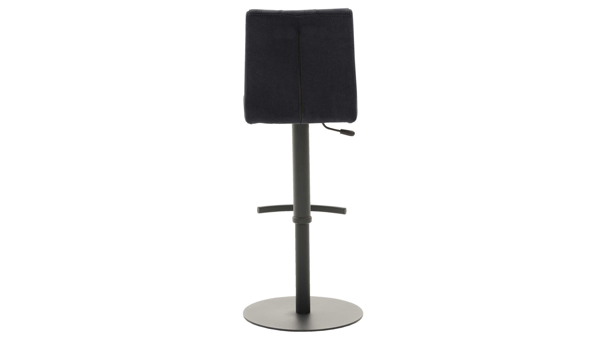 Barstuhl Interliving aus Kunstfaser in Schwarz Interliving Esszimmer Serie 5104 – Barstuhl mit Drehfunktion carbonschwarze Mikrofaser Night & mattschwarzer Tellerfuß