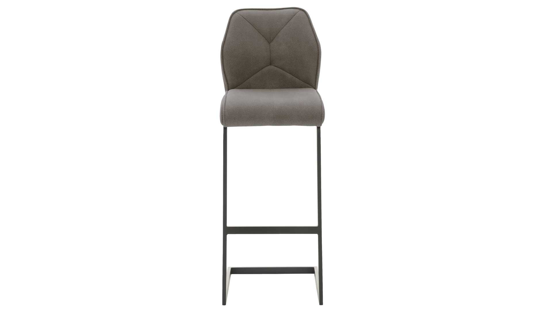 Barstuhl Interliving aus Kunstfaser in Dunkelgrau Interliving Esszimmer Serie 5104 – Barstuhl dunkelgraue Mikrofaser Onyx & mattschwarzes Vierkantrohr