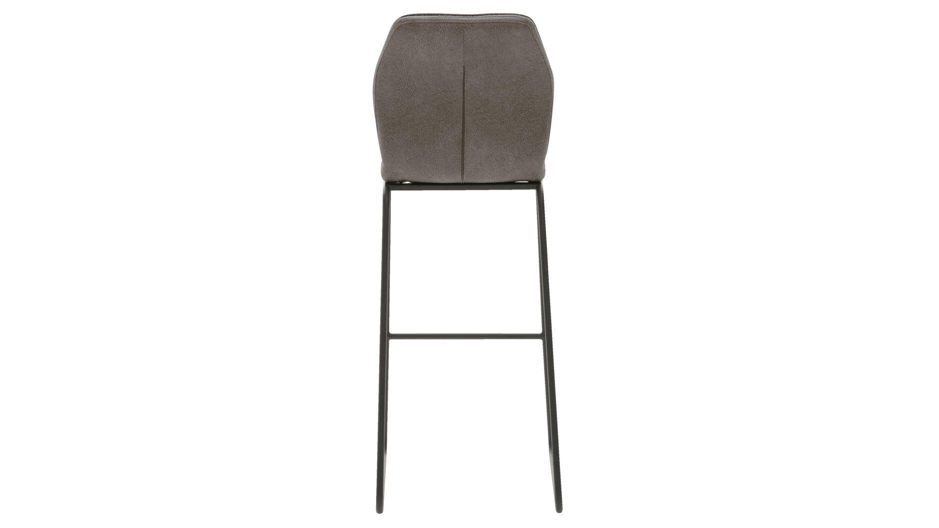 Barstuhl Interliving aus Kunstfaser in Dunkelgrau Interliving Esszimmer Serie 5104 – Barstuhl dunkelgraue Mikrofaser Onyx & mattschwarzes Rundrohr