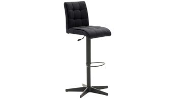 Barstuhl Interliving aus Kunstfaser in Schwarz Interliving Esszimmer Serie 5104 – Barstuhl mit Drehfunktion carbonschwarze Mikrofaser Night & mattschwarzer Sternfuß