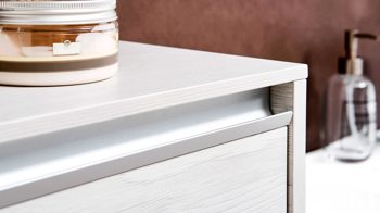 Waschbeckenunterschrank Pelipal aus Holz in Weiß pelipal Serie 6040 - Waschtischunterschrank weiße Eiche – zwei Auszüge, Breite ca. 98 cm