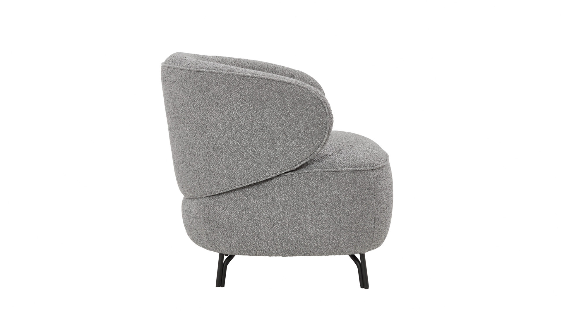 Polstersessel Himolla aus Stoff in Grau himolla Polstersessel 7191 sterlingfarbener Bezug Crumble 24 & Metallfüße