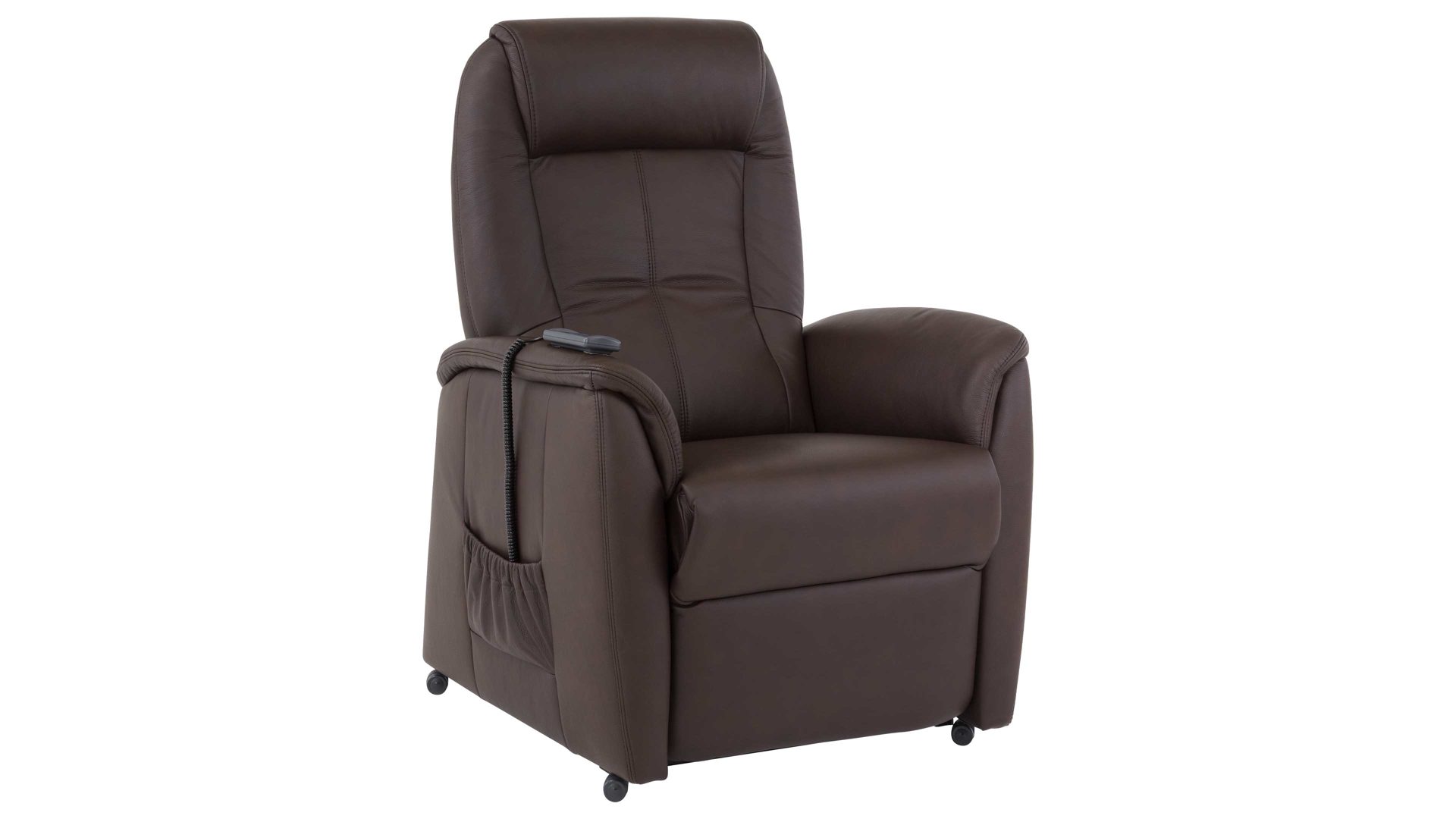 Fernsehsessel OrthoSedis aus Leder in Dunkelbraun OrthoSedis 9107 - Fernsehsessel 28G motorisch mit Aufstehhilfe - schokobraunes LongLife-Leder 18