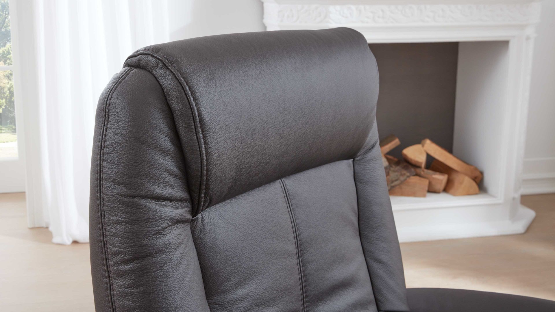 Fernsehsessel OrthoSedis aus Leder in Dunkelbraun OrthoSedis 9107 - Fernsehsessel 23T motorisch mit Aufstehhilfe - kaffeefarbenes LongLife-Leder Rustika 24