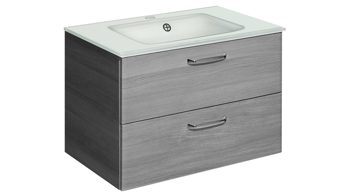 Waschbeckenunterschrank Pelipal aus Holz in Grau pelipal Quickset 328 - Waschtischunterschrank Graphit - zwei Schubladen, Breite ca. 73 cm