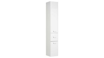 Hoch- / Seitenschrank Pelipal aus Holz in Weiß pelipal Quickset 359 - Hochschrank als Badmöbel Weiß - zwei Türen, eine Schublade, Höhe ca. 186 cm