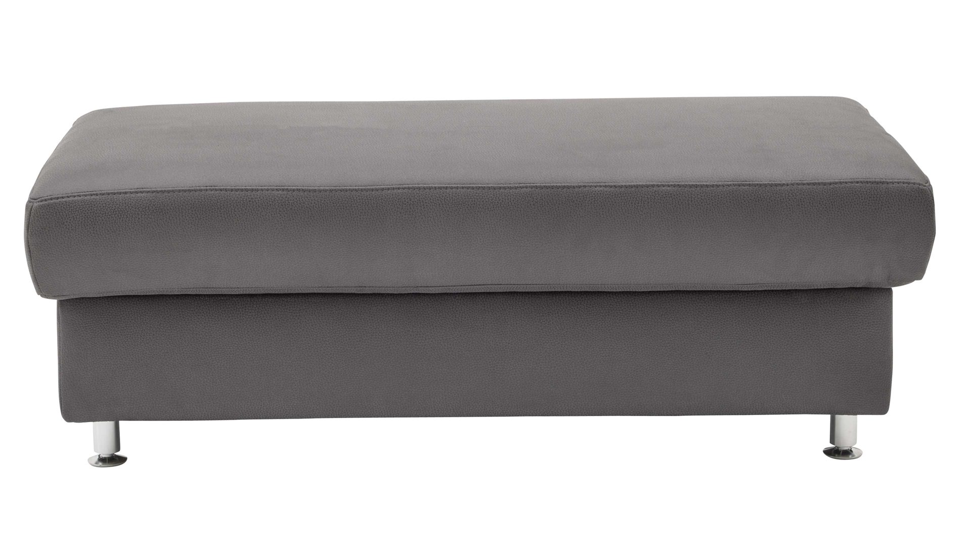 Funktionshocker modulmaster aus Stoff in Dunkelgrau Modulmaster MM-ZE1059 - XXL Funktionshocker stahlfarbene Mikrofaser Holiday & matte Metallfüße - ca. 130 x 65 cm