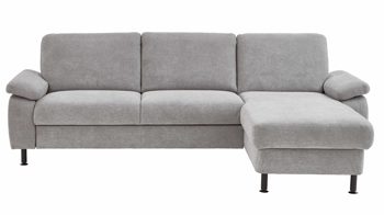 Ecksofa modulmaster aus Stoff in Grau Modulmaster MM-ZE1129 - Ecksofa alufarbene Chenille Charly & schwarze Füße - Stellfläche ca. 260 x 168 cm