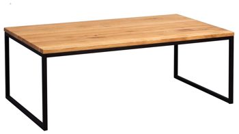 Couchtisch M2 kollektion aus Holz Metall in Holzfarben Schwarz M 2 Couchtisch SIRA Wildeiche massiv & schwarzes Metall