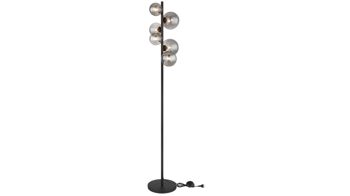 Stehleuchte Globo lighting aus Glas in Schwarz GLOBO Lampe-Serie Riha - Stehleuchte Rauchglas & mattschwarzes Metall - Höhe ca. 155 cm