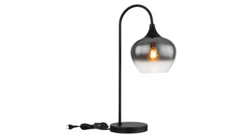 Tischleuchte Globo lighting aus Glas in Schwarz GLOBO Lampe-Serie Maxy - Tischleuchte Rauchglas & mattschwarzes Metall - Höhe ca. 54 cm