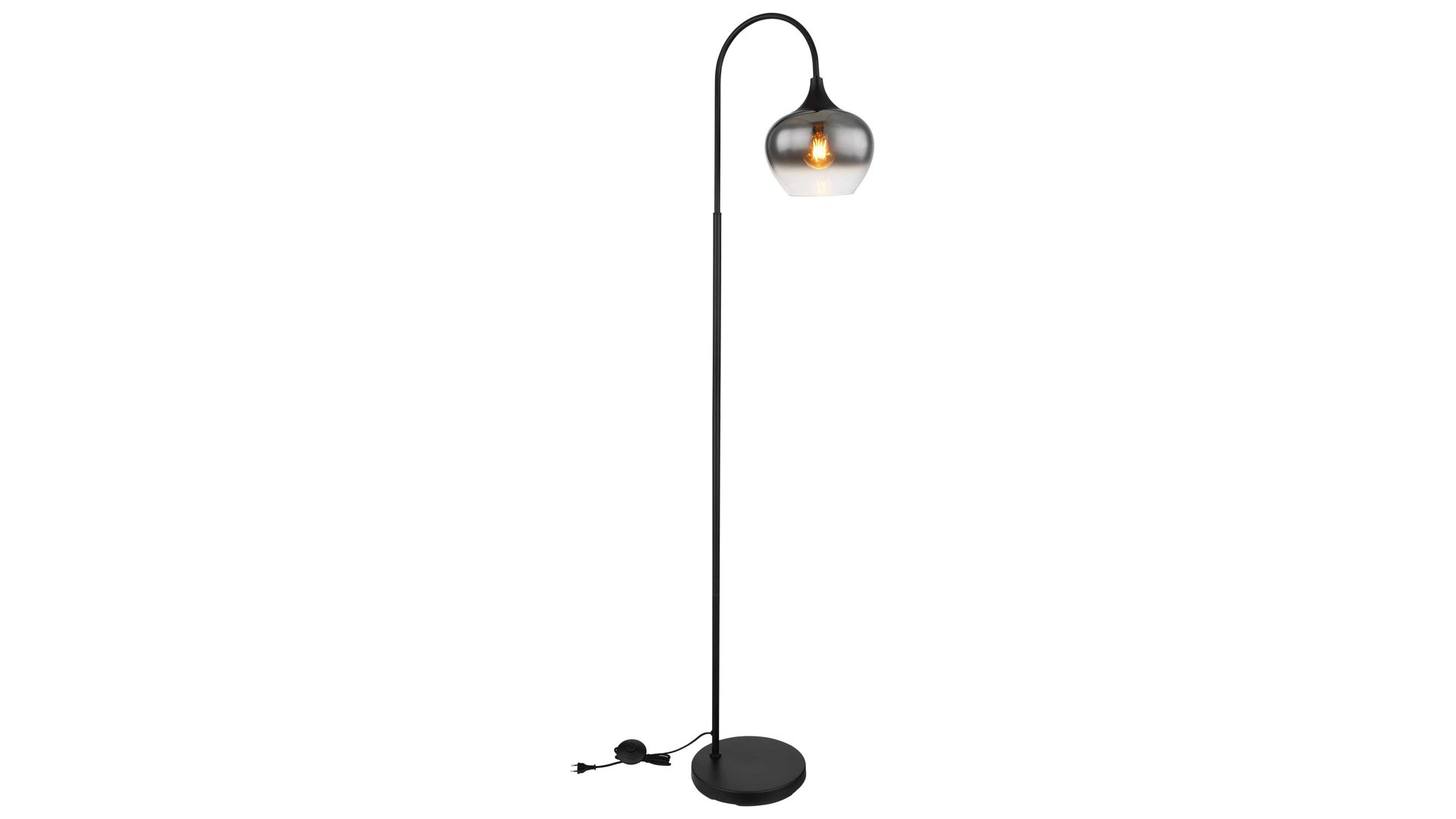 Stehleuchte Globo lighting aus Glas in Schwarz GLOBO Lampe-Serie Maxy - Stehleuchte Rauchglas & mattschwarzes Metall - Höhe ca. 150 cm