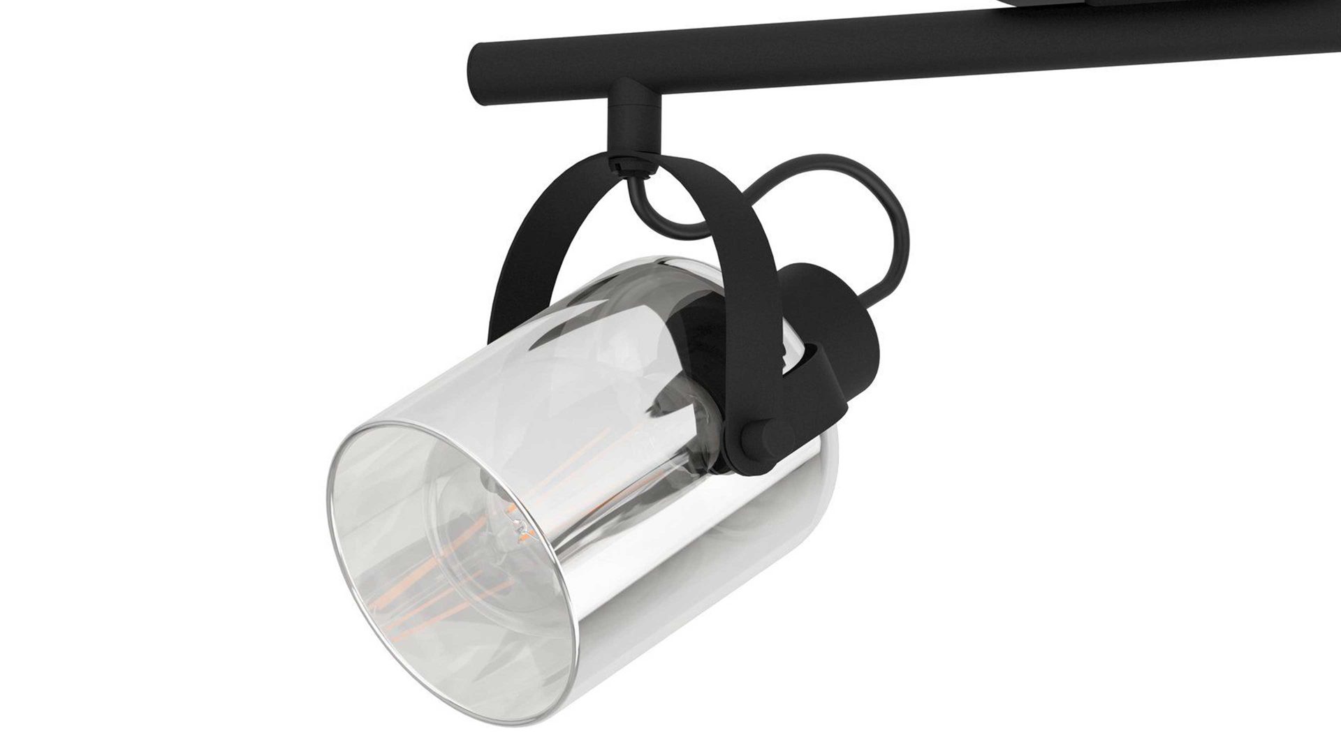 Strahler / Spot Eglo aus Glas in Chrom EGLO Leuchten Serie Berregas - Deckenstrahler Fumé & schwarzer Stahl - Länge ca. 44 cm