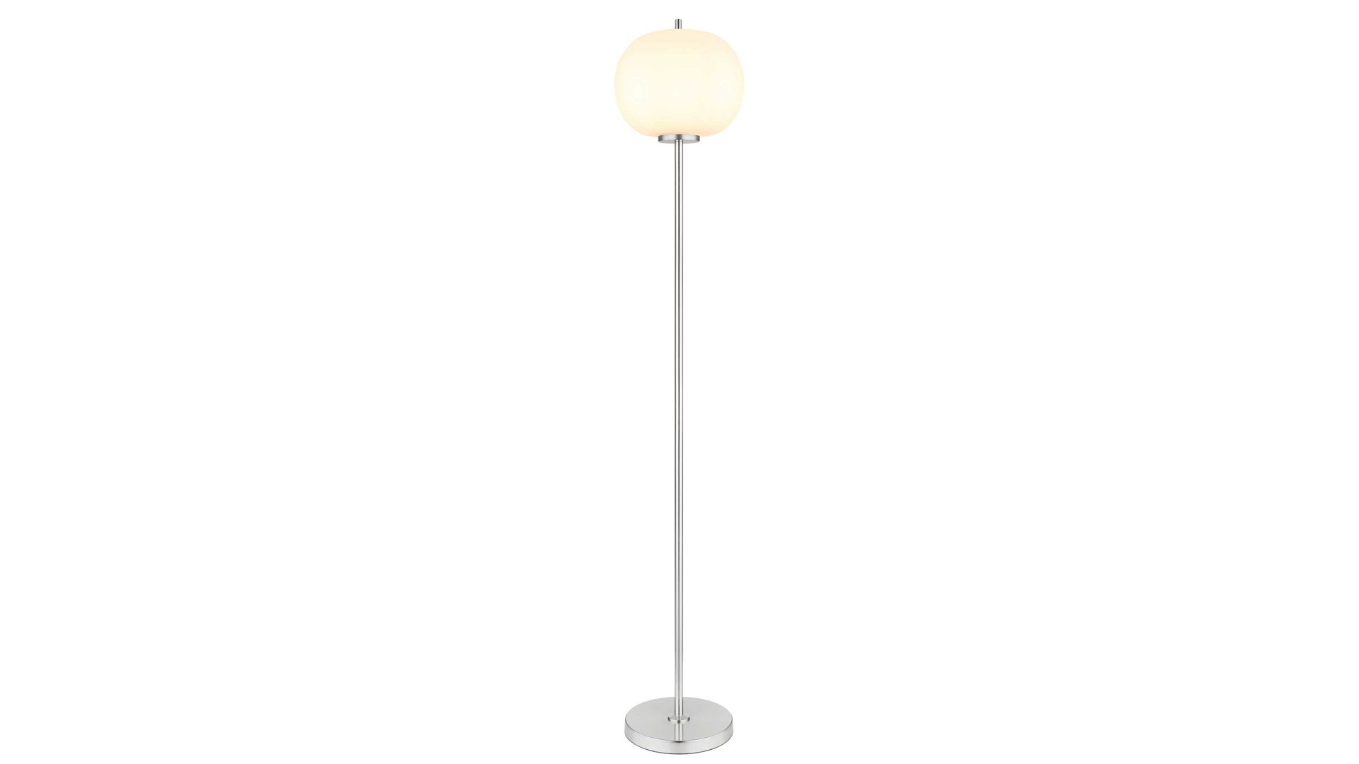 Stehleuchte Globo lighting aus Glas in Weiß GLOBO Leuchten Serie Blacky I - Stehlampe Opalglas & Nickel matt - Höhe ca. 160 cm