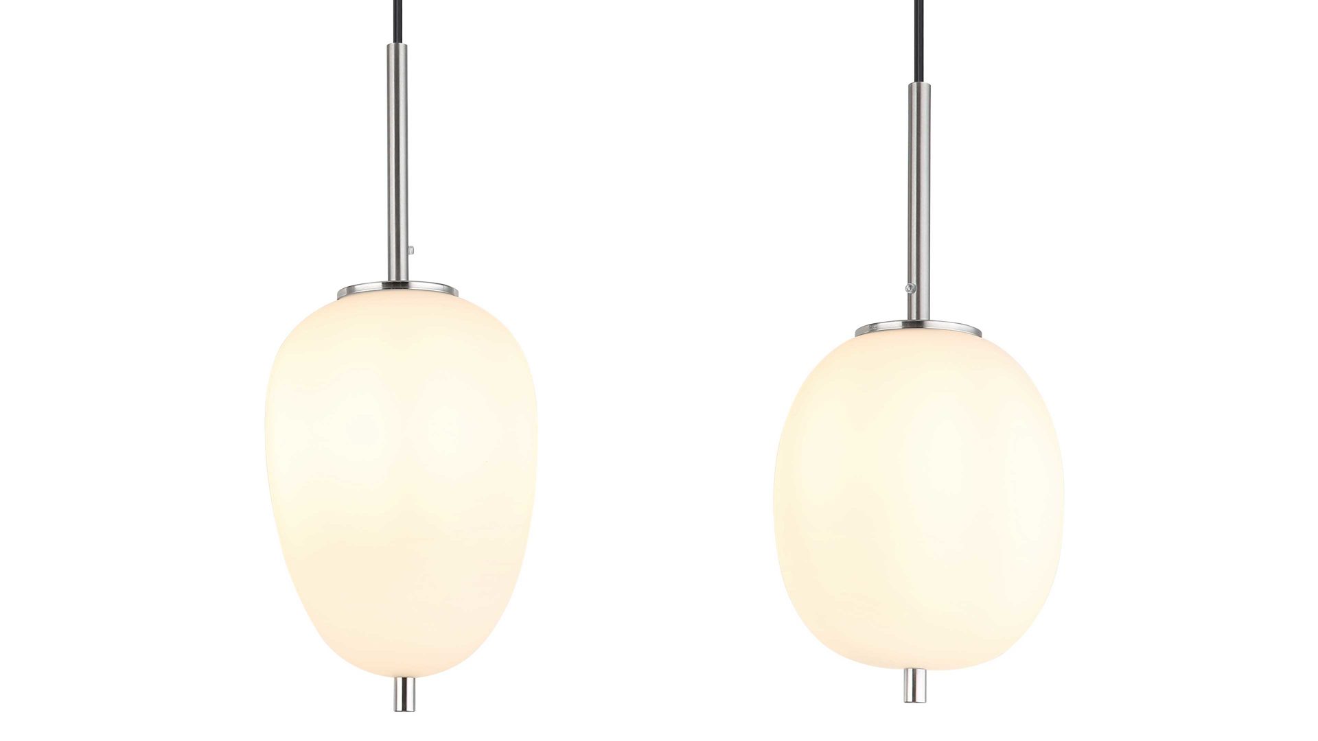 Pendelleuchte Globo lighting aus Glas in Weiß GLOBO Leuchten Serie Blacky I - Hängelampe Opalglas & Nickel matt - Länge ca. 100 cm