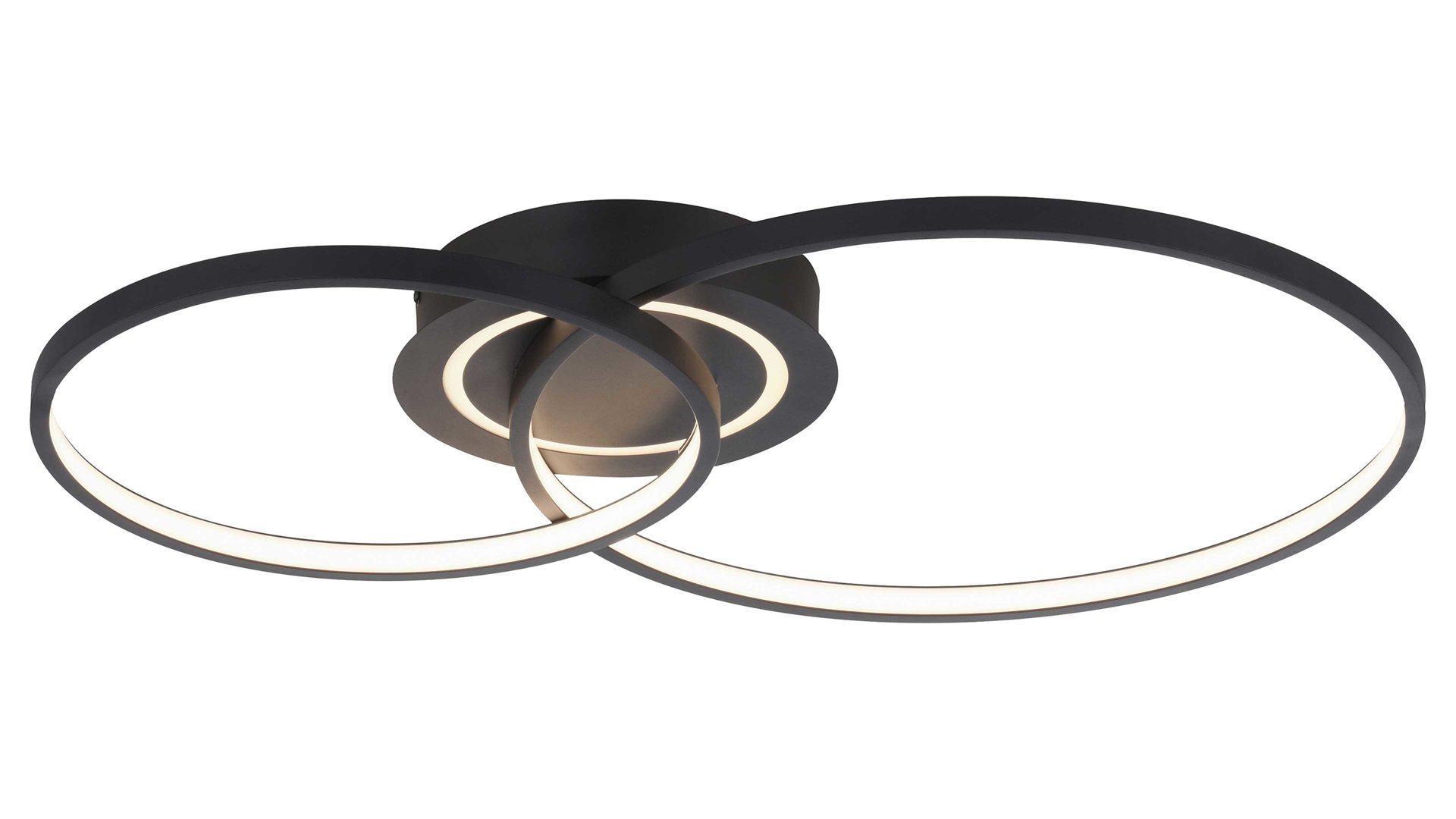 Deckenleuchte Leuchtendirekt aus Metall in Schwarz LeuchtenDirekt Leuchten Serie Asmina mattschwarzes Metall - ca. 69 x 55 cm