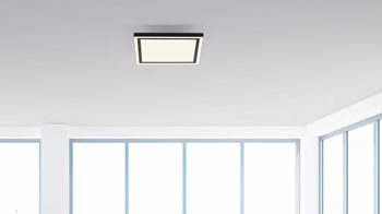 Deckenleuchte Just light. (leuchtendirekt) aus Metall in Schwarz JUST LIGHT. Leuchten Serie Tuya - per App steuerbare Deckenlampe schwarzes Metall & weißes Acryl - ca. 30 x 30 cm