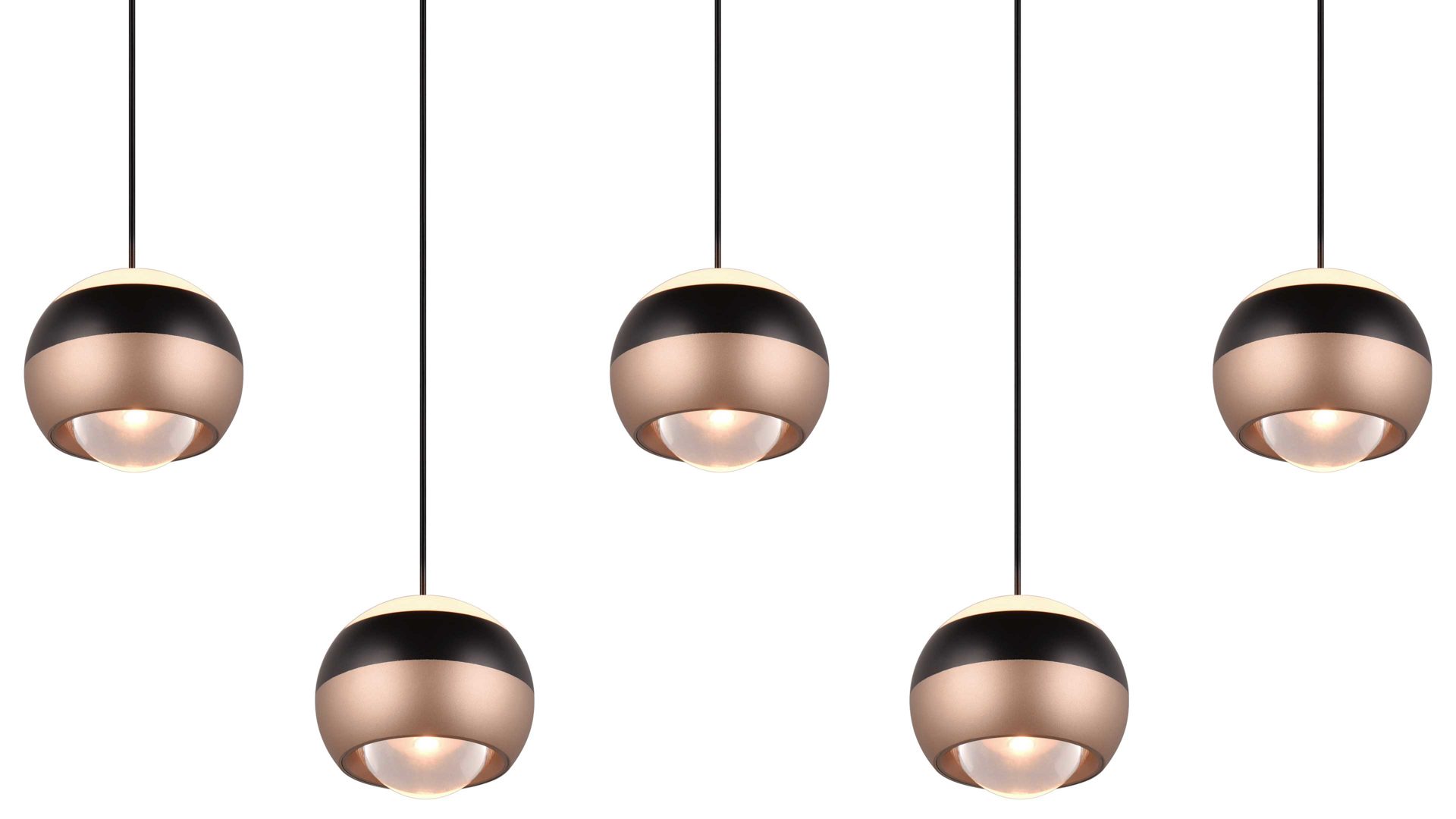 Pendelleuchte Trio lighting for you aus Metall in Schwarz TRIO Leuchten Serie Orbit - Hängelampe mattschwarzes Metall - Länge ca. 100 cm