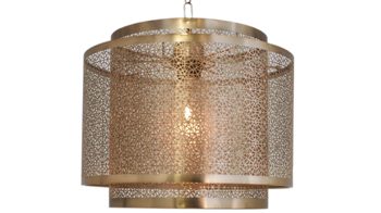 Pendelleuchte By rydens aus Metall in Metallfarben BY RYDÉNS Leuchten Serie Hermine - Hängeleuchte messingfarbenes Metall - Durchmesser ca. 35 cm