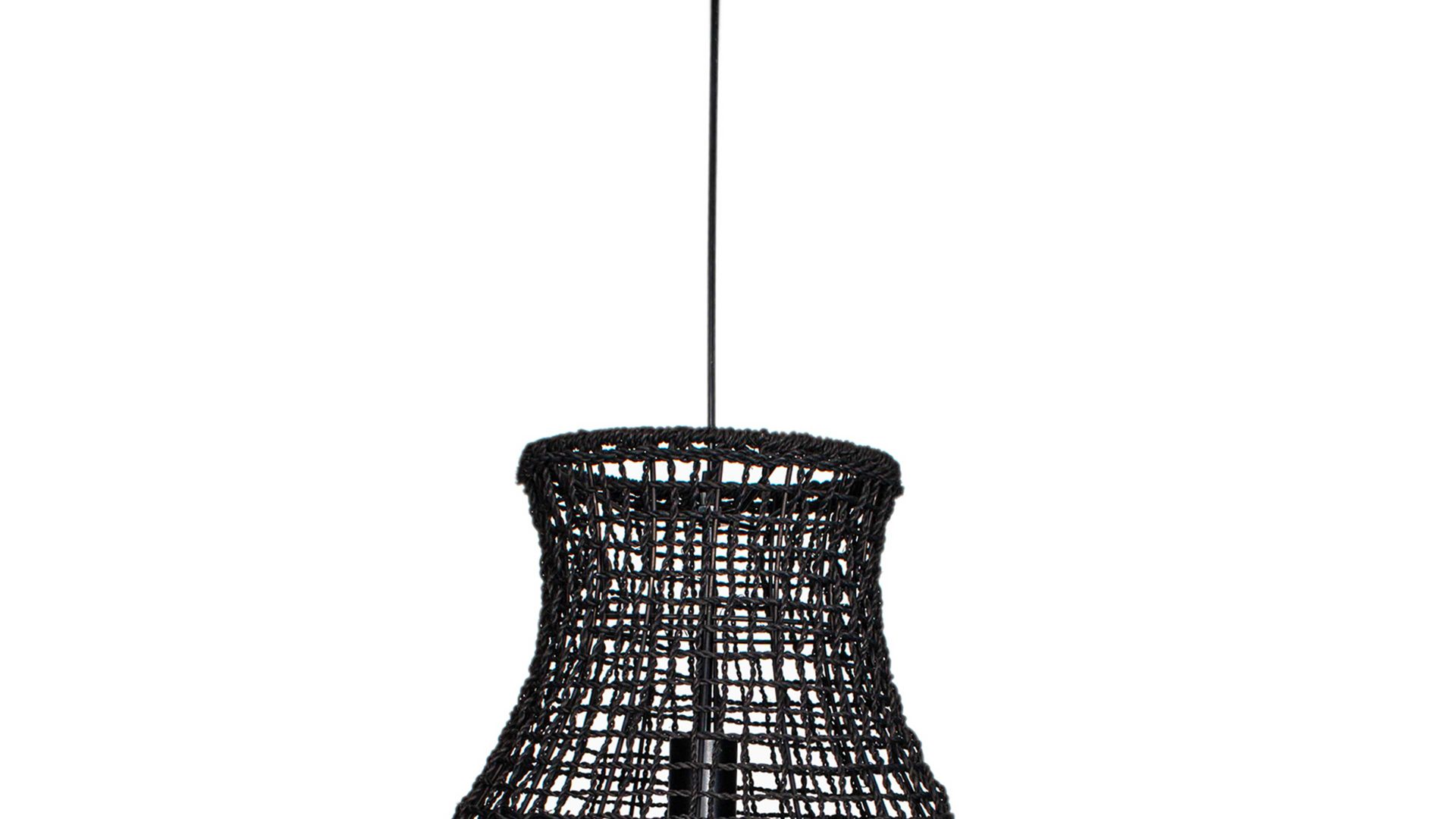 Pendelleuchte By rydens aus Naturfaser in Schwarz BY RYDÉNS Lucena - Hängeleuchte Schwarz - ca. 34 cm Durchmesser