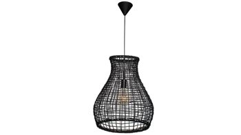 Pendelleuchte By rydens aus Naturfaser in Schwarz BY RYDÉNS Lucena - Hängeleuchte Schwarz - ca. 34 cm Durchmesser