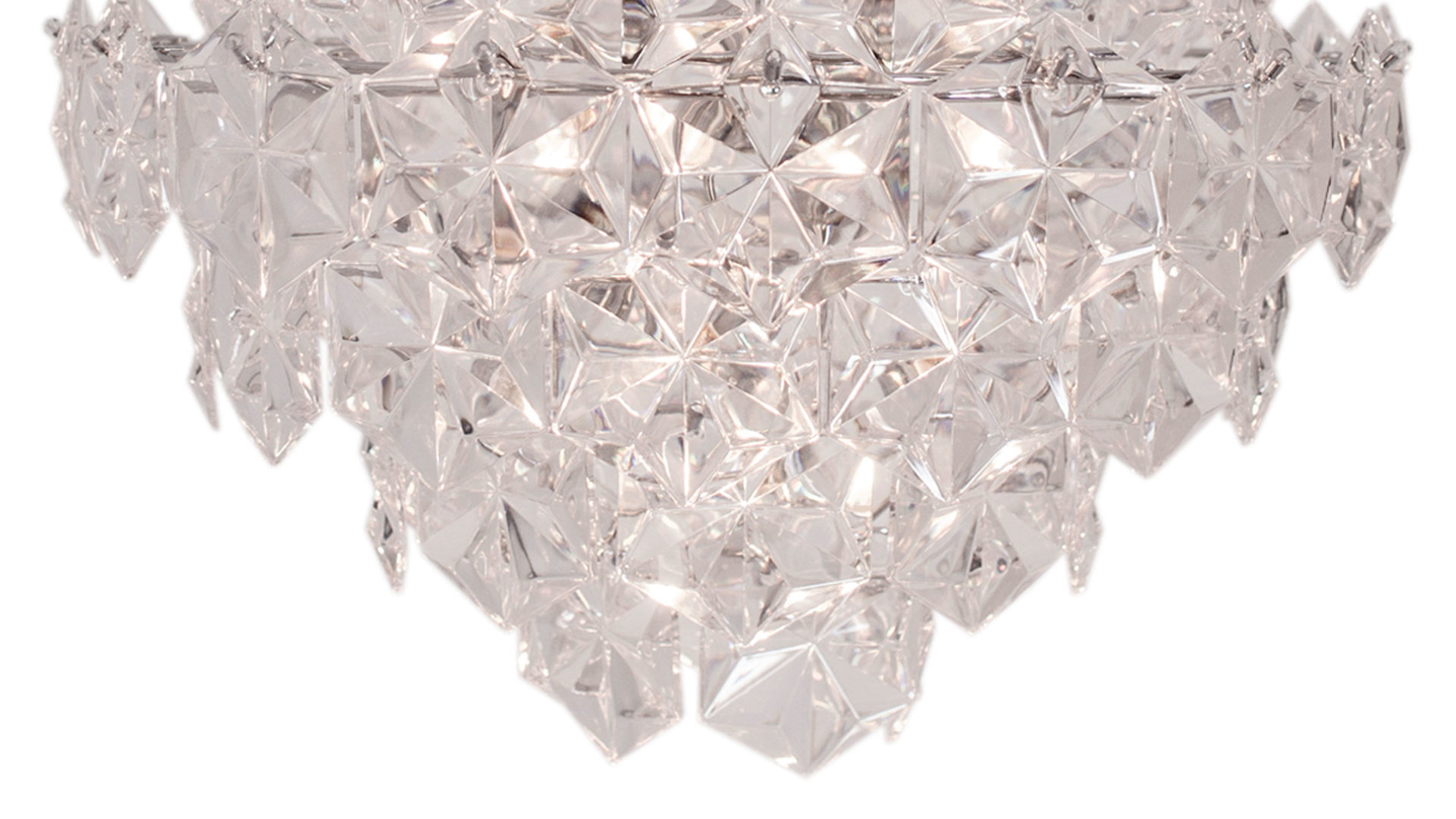 Pendelleuchte By rydens aus Metall in Transparent BY RYDÉNS Leuchten Serie Monarque Grande - Hängeleuchte Transparent & Chrom - Höhe ca. 75 cm