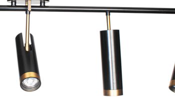 Deckenleuchte By rydens aus Metall in Schwarz BY RYDÉNS Leuchten Serie Puls Bar- Deckenleuchte schwarzes Metall, fünf Spots - Länge ca. 110 cm