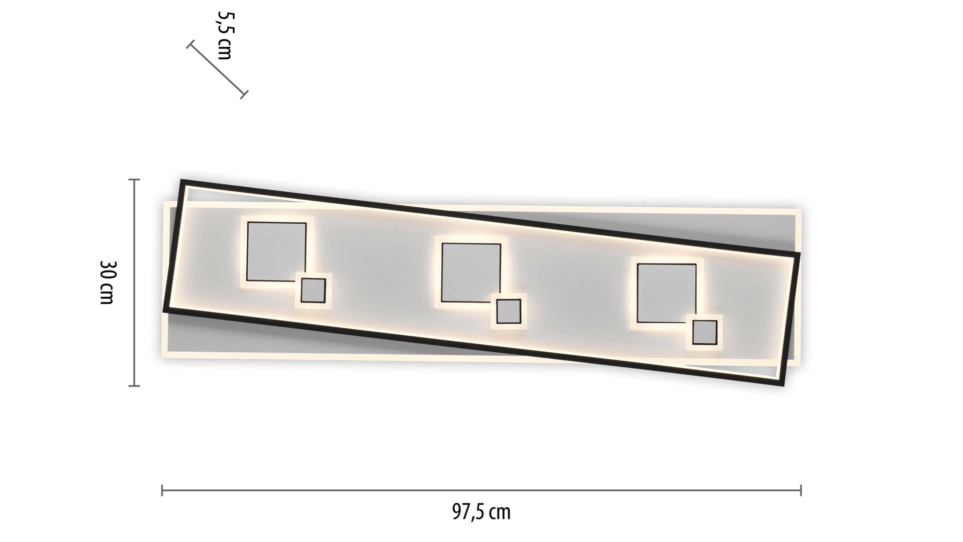 Deckenleuchte Paul neuhaus aus Metall in Weiß Paul Neuhaus Leuchten Serie Mailak weißes & schwarzes Metall - ca. 98 x 30 cm