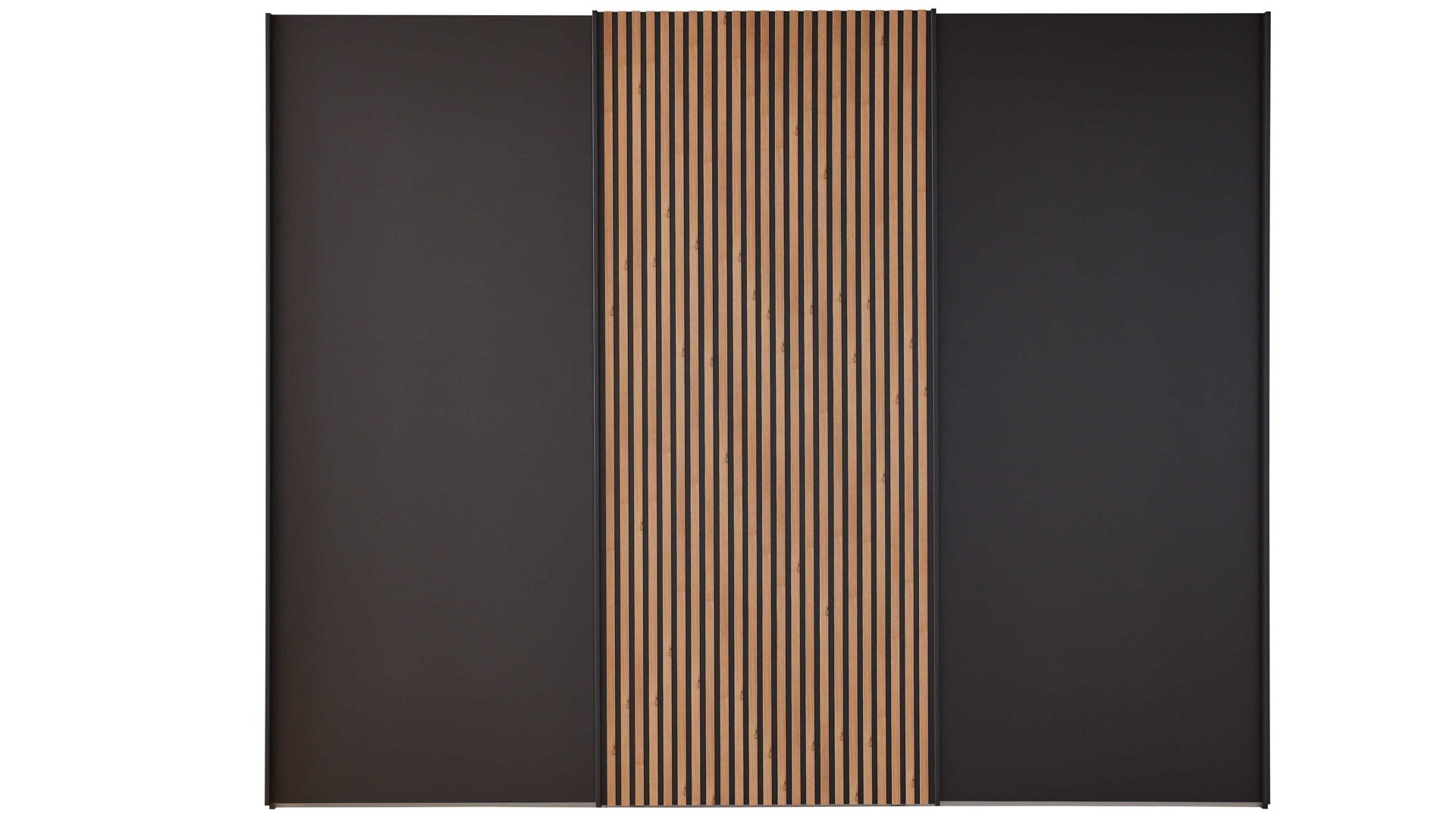 Kleiderschrank Wiemann | oeseder aus Holz in Dunkelgrau WIEMANN Schlafzimmerserie Denver - Schwebetürenschrank Graphit & Eiche Bianco - drei Türen, Breite ca. 300 cm