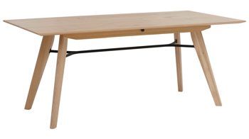 Auszugtisch combinessa aus Leder in Holzfarben Hell Combinessa Serie Ganza - Auszugtisch 5403 biancofarbene Asteiche - ca. 180 - 220 x 90 cm