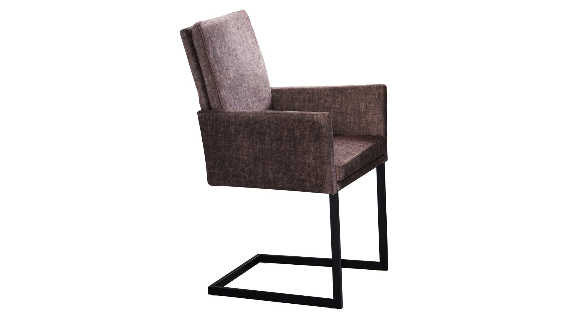 Freischwinger-Sessel combinessa aus Stoff in Hellbraun Combinessa Serie Gavello - Armlehn-Schwingstuhl 6155 hellbrauner Stoffbezug H2O 0660-75 & schwarzes Metall