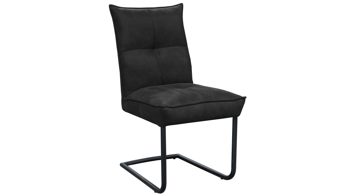 Schwingstuhl 3s frankenmöbel aus Stoff in Schwarz 3S frankenmöbel Schwingstuhl ST-0712 schwarzer Bezug Preston 100 & Metallgestell