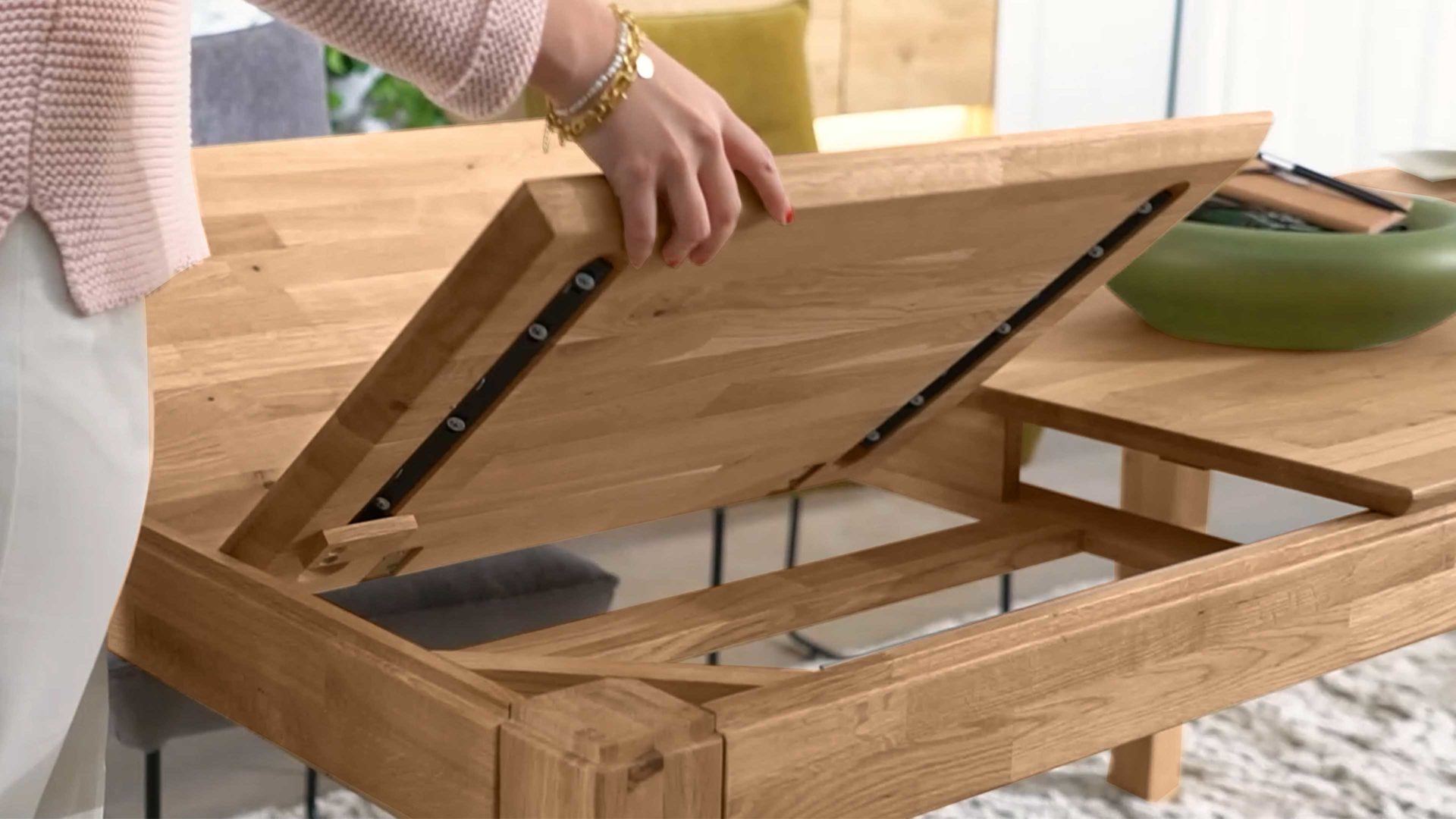 Auszugtisch 3s frankenmöbel aus Holz in Holzfarben 3S frankenmöbel Ausziehtisch Wildeiche - ca. 160 x 90 cm