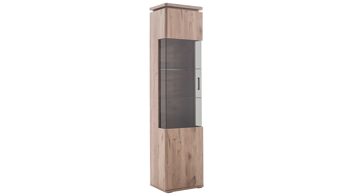 Vitrine Mca furniture aus Holz in Holzfarben Wohnprogramm Modena - Vitrine Viking Eiche - eine Tür, Breite ca. 50 cm