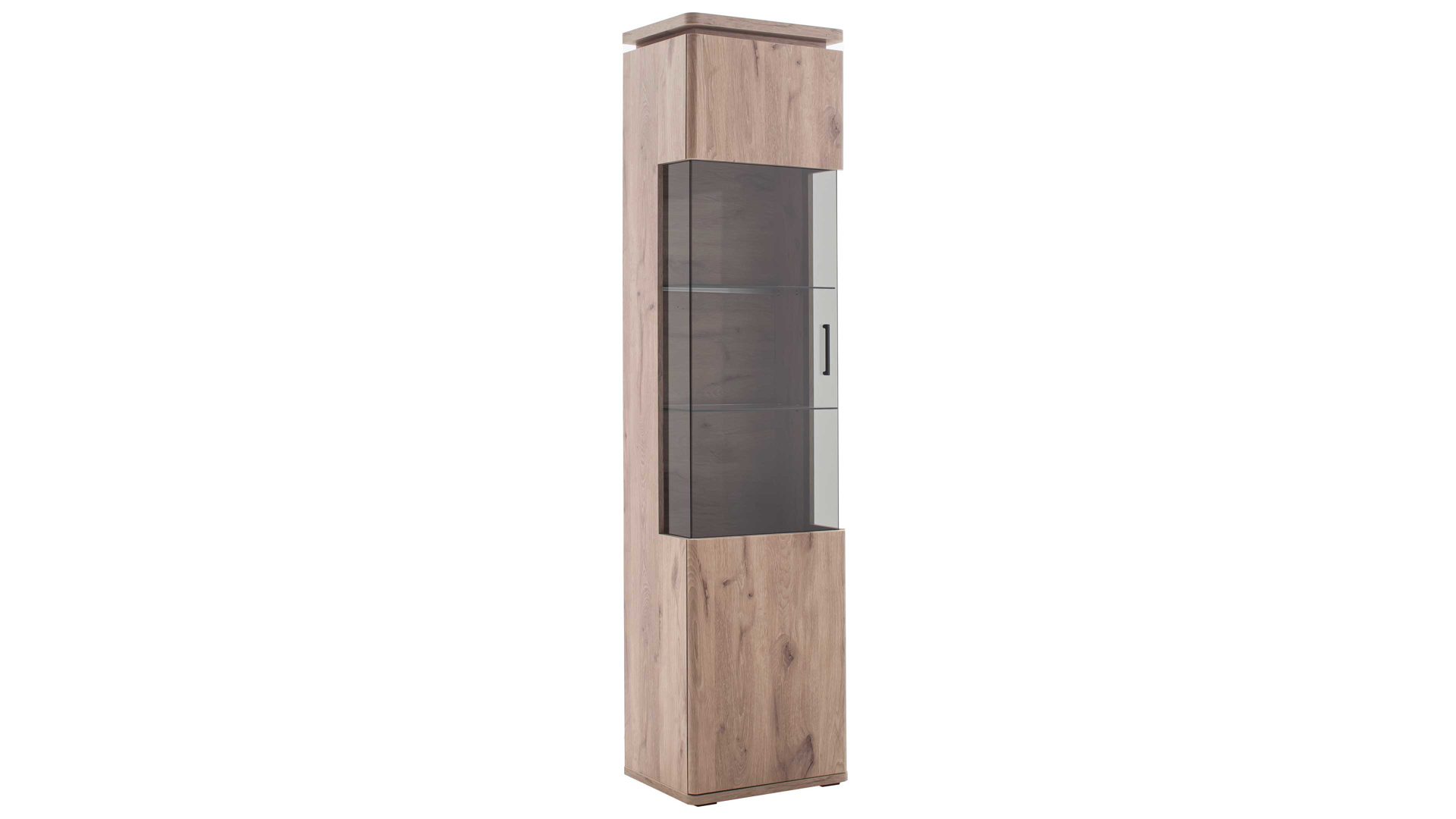 Vitrine Mca furniture aus Holz in Holzfarben Wohnprogramm Modena - Vitrine Viking Eiche - eine Tür, Breite ca. 50 cm