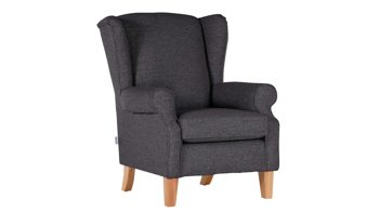 Ohrensessel Gutmann factory aus Stoff in Anthrazit Ohrensessel im wohnlichen Farbton als bequemer Fernsehsessel anthrazitfarbener Stoffbezug 311-77