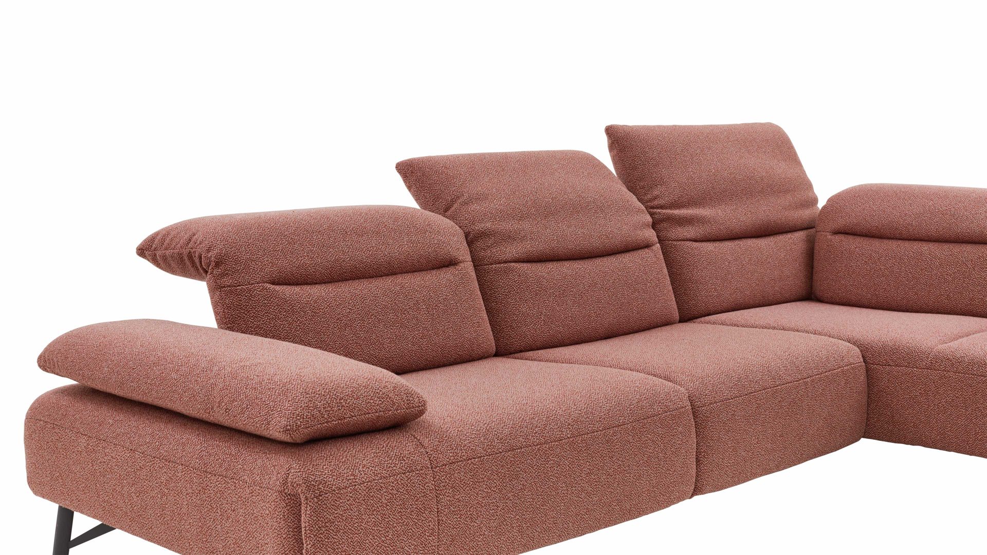 Ecksofa Himolla aus Stoff in Rot himolla Ecksofa Signa mit Funktionen roter Stoffbezug & Metallfüße - ca. 291 x 230 cm