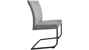 Schwingstuhl Niehoff sitzmoebel aus Kunstfaser in Grau NIEHOFF SITZMÖBEL Serie Leonie - Schwingstuhl platingraue Mikrofaser 719 & schwarzes Eisen