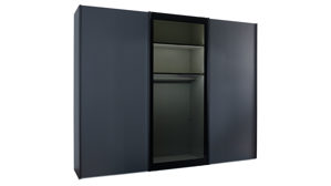Kleiderschrank Wiemann | oeseder aus Holz in Dunkelgrau Kleiderschrank Dubai Graphitgrau & graues Parsolglas - drei Türen, Breite ca. 300 cm
