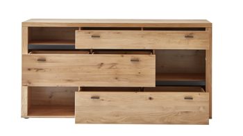 Wohnwand Ideal möbel aus Holz in Holzfarben Wohnprogramm Varas -  Sideboard Eiche & Asteiche & Grau