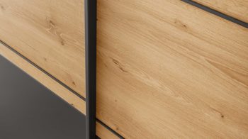 Kleiderschrank Wiemann | oeseder aus Holz in Dunkelgrau WIEMANN Schlafzimmerprogramm Alabama - Schwebetürenschrank Graphit & Eiche Bianco - zwei Türen, Breite ca. 300 cm