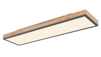 Deckenleuchte Globo lighting aus Holz in Holzfarben GLOBO Leuchten Serie Rodo - Deckenleuchte mit Farbwechsler rechteckig 80 x 20 cm - Holz & Graphit