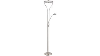 Stehleuchte Globo lighting aus Metall in Nickel GLOBO Leuchten Serie Ebro - Deckenfluter Nickel matt - Höhe ca. 194 cm