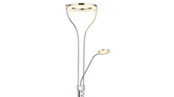 Stehleuchte Globo lighting aus Metall in Nickel GLOBO Leuchten Serie Ebro - Deckenfluter Nickel matt - Höhe ca. 194 cm