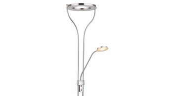 Stehleuchte Globo lighting aus Metall in Nickel GLOBO Leuchten Serie Ebro - Deckenfluter Nickel matt - Höhe ca. 194 cm