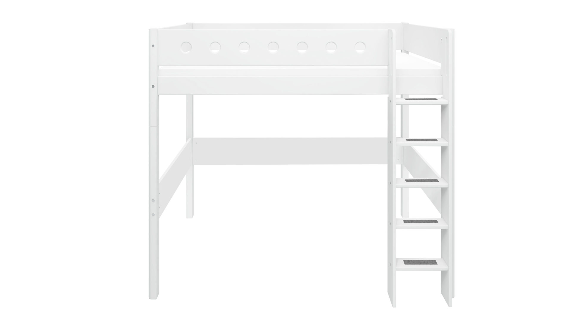 Hochbett Flexa® aus Holz in Weiß FLEXA® Betten Serie White Beds - Hochbettgestell Weiß - Liegefläche ca. 90 x 200 cm