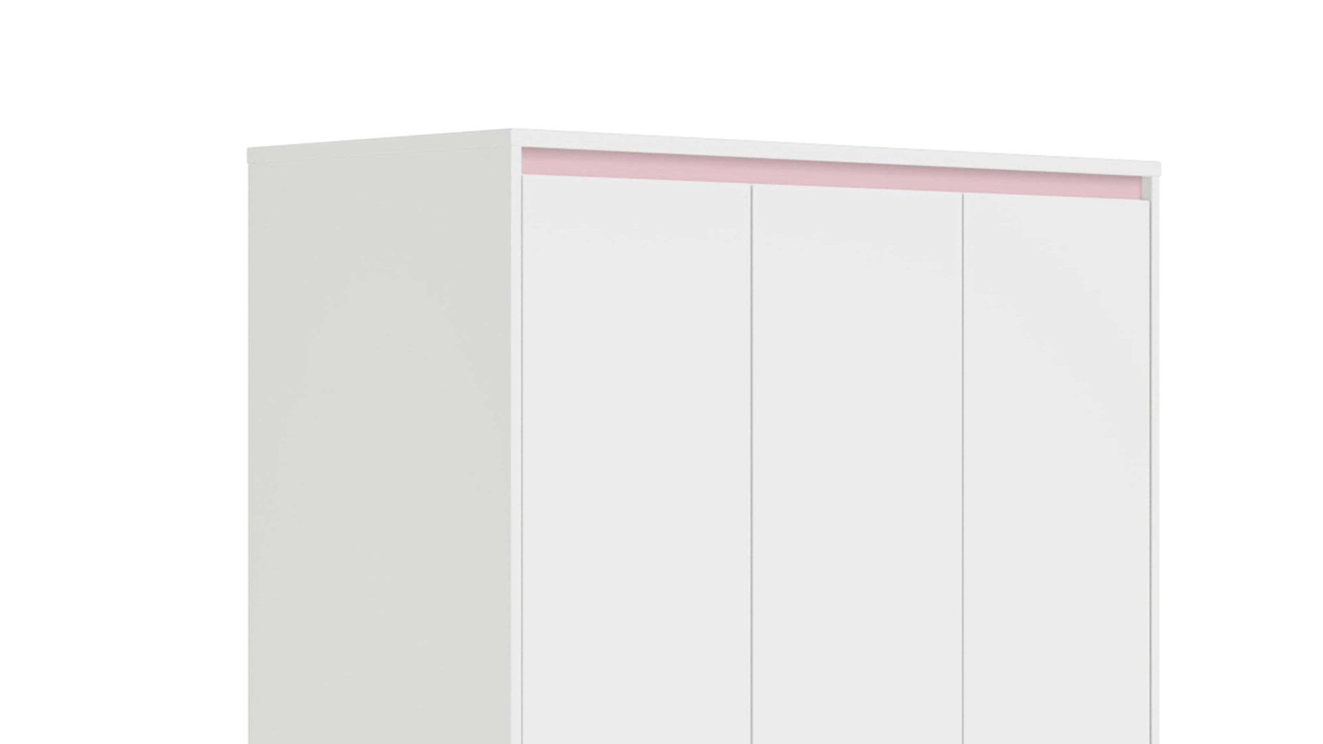 Kleiderschrank Paidi aus Holz in Weiß PAIDI Olli - Kleiderschrank Kreideweiß & Rose -  Breite ca. 124 cm